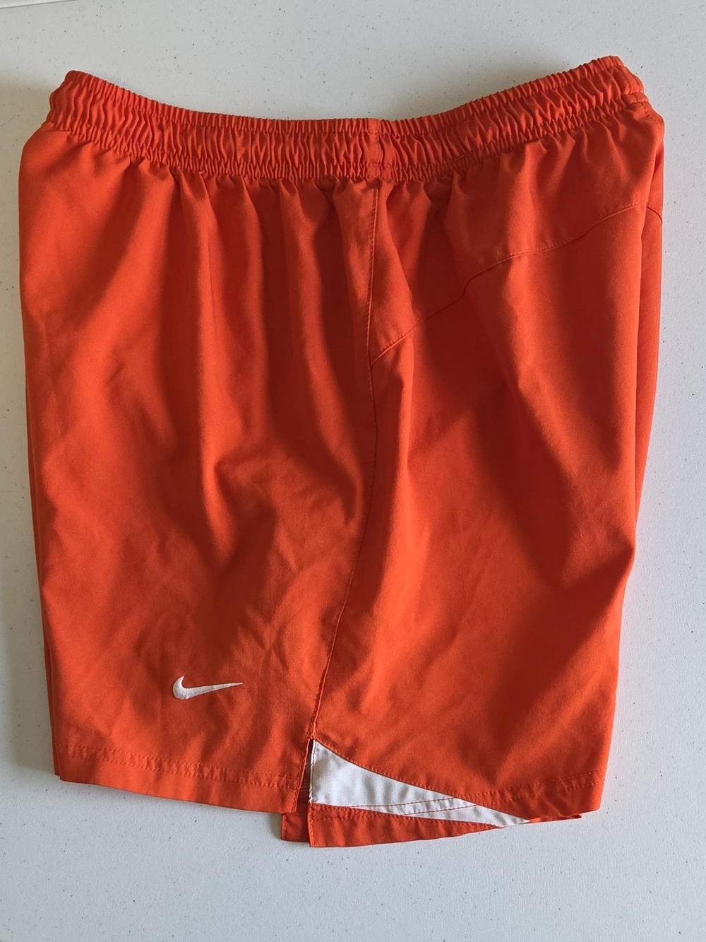 Nike Men’s Orange With White Accent Athletic Shorts Drawstring S 5" Inseam